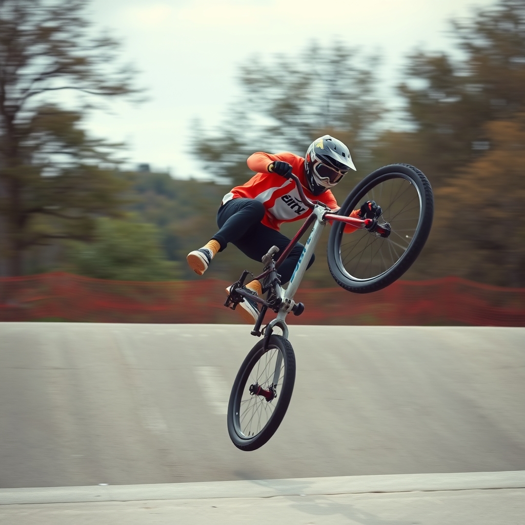 Złamanie się kolarza BMX