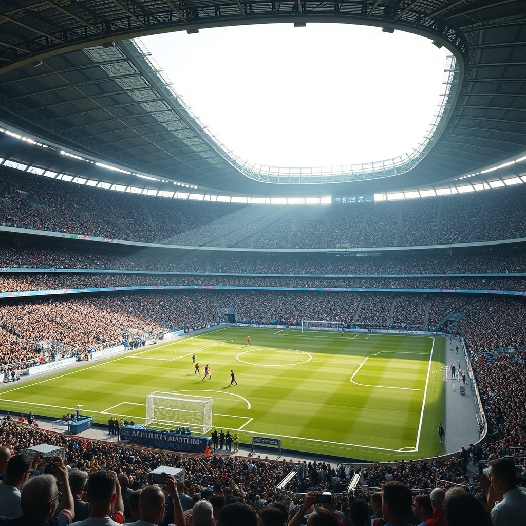 Stadion piłkarski z meczem Argentyny i Kaapverdië