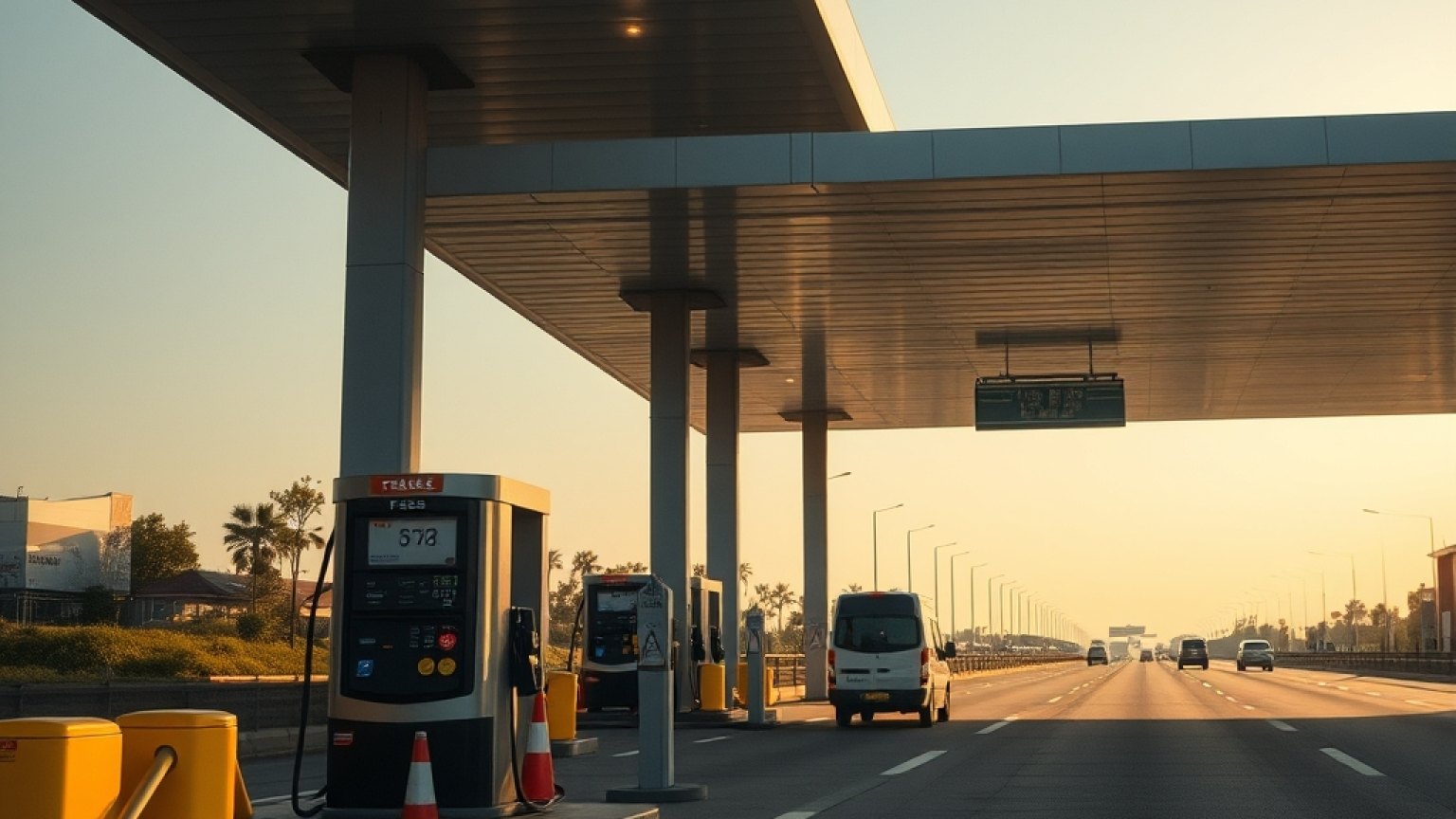 Kierowca przewrócił słup paliwowy przy stacji na A58 w Etten-Leur
