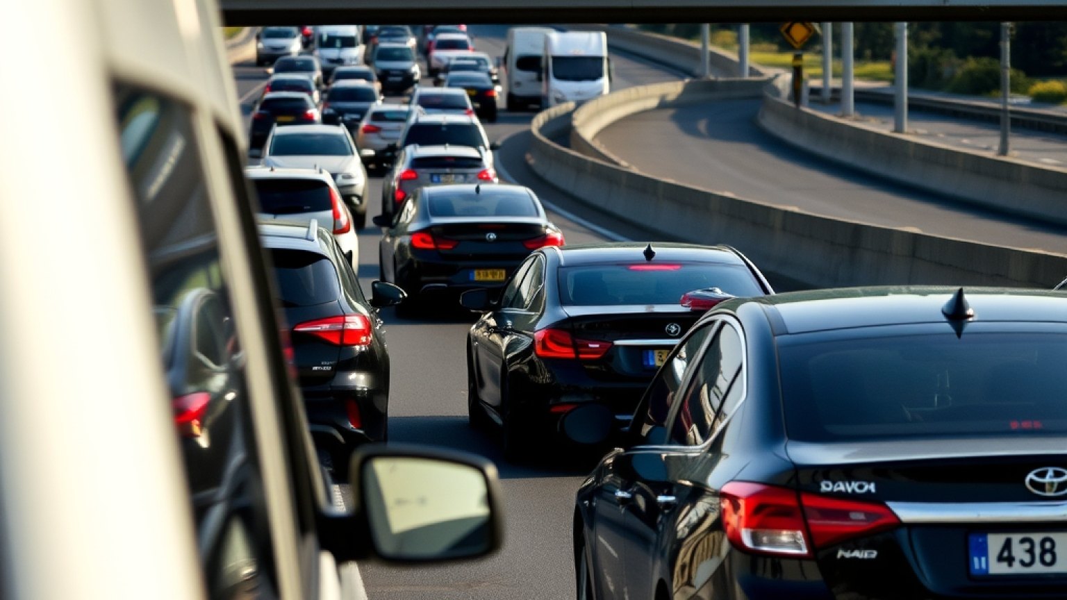 Duża zatorowa na autostradzie A4
